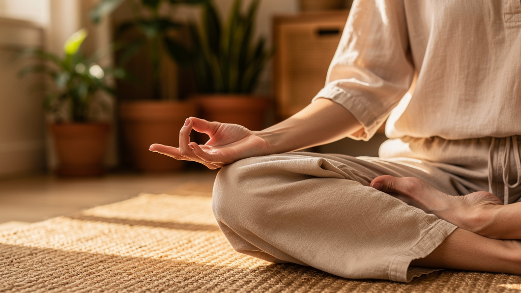 Meditation hand position showing calm practice
