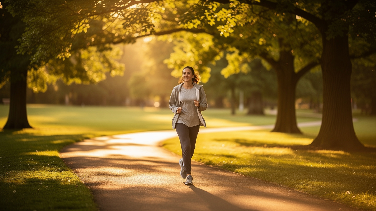 Person enjoying gentle outdoor walk for immune health