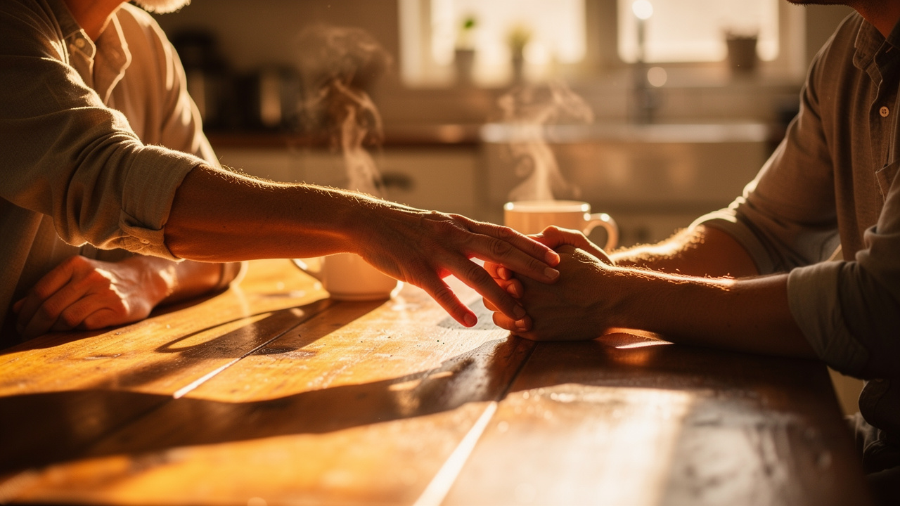 Two people sharing a moment of comfort and connection