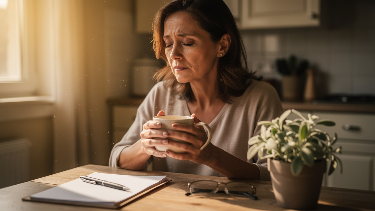 Exhausted caregiver taking a quiet moment of rest
