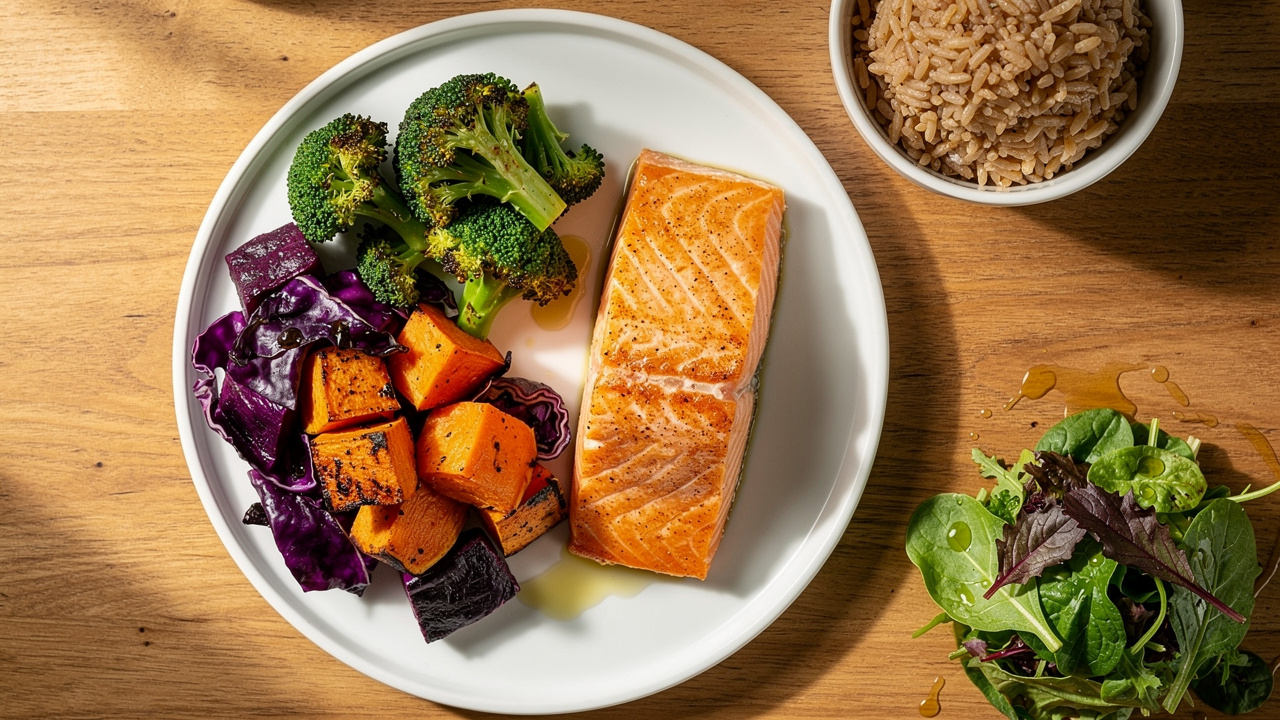 Balanced anti-inflammatory meal supporting metabolic health for cancer patients