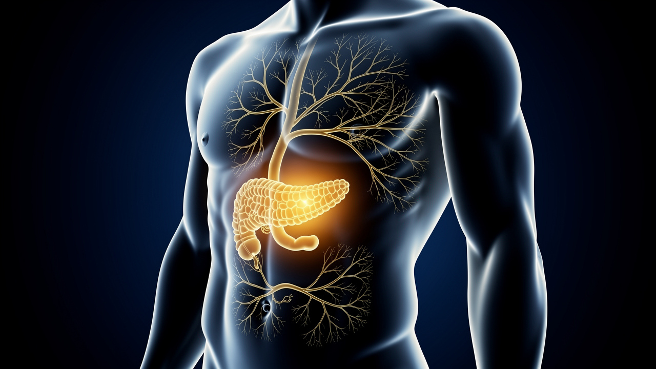 Conceptual image of insulin signaling pathways in the human body